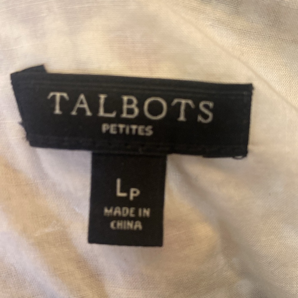 Talbots Black and White Boxy Blouse 3/4 Sleeve - Picture 2 of 8